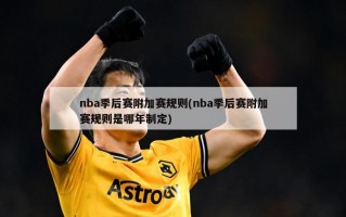 nba季后赛附加赛规则(nba季后赛附加赛规则是哪年制定)