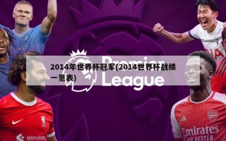 2014年世界杯冠军(2014世界杯战绩一览表)