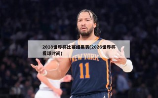 2018世界杯比赛结果表(2026世界杯看球时间)