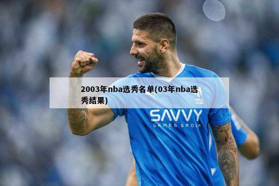 2003年nba选秀名单(03年nba选秀结果)-第1张图片-海莱特体育